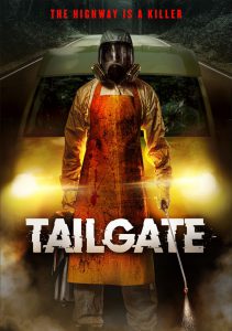 movie poster of road rage killer in hazmat suit holding poison